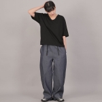 오버핏 16s 코튼 V넥 반팔티셔츠 RVM-8A11 블랙