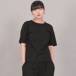 미니멀 소프트 R넥 반팔티셔츠 SMR-8A06 블랙