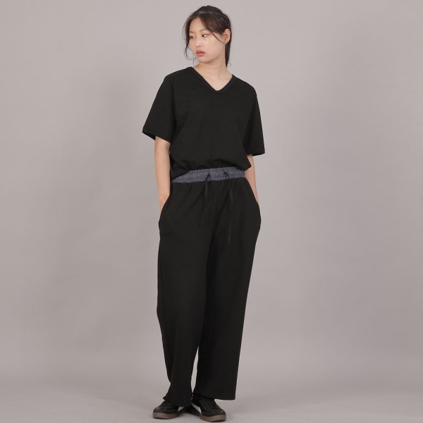 미니멀 소프트 V넥 반팔티셔츠 VSR-8A08 블랙