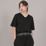 미니멀 소프트 V넥 반팔티셔츠 VSR-8A08 블랙