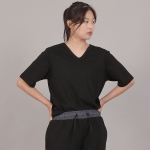 미니멀 소프트 V넥 반팔티셔츠 VSR-8A08 블랙