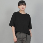 오버핏 소프트 R넥 반팔티셔츠 RSM-8A10 블랙