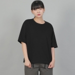 오버핏 소프트 R넥 반팔티셔츠 RSM-8A10 블랙