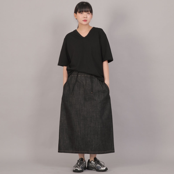 오버핏 소프트 V넥 반팔티셔츠 MVM-8A12 블랙