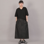 오버핏 소프트 V넥 반팔티셔츠 MVM-8A12 블랙