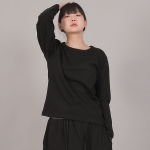 미니멀 16s 코튼 R넥 긴팔티셔츠 MMR-8A13 블랙