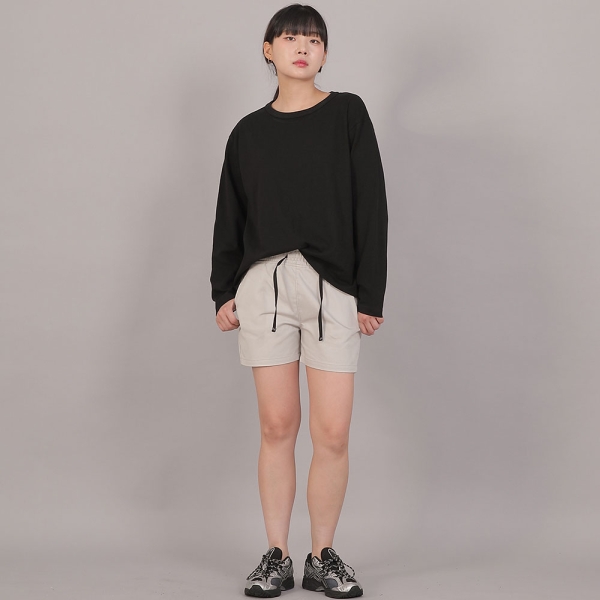 오버핏 16s 코튼 R넥 긴팔티셔츠 RCO-8A17 블랙