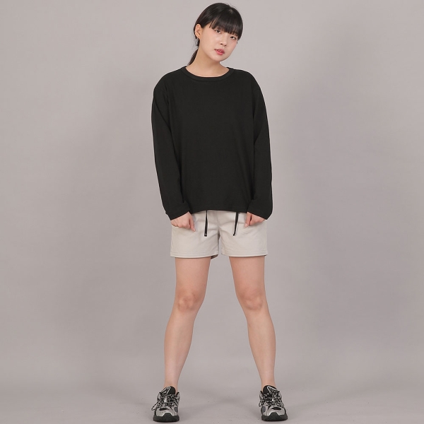 오버핏 16s 코튼 R넥 긴팔티셔츠 RCO-8A17 블랙