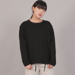 오버핏 16s 코튼 R넥 긴팔티셔츠 RCO-8A17 블랙