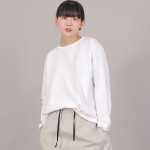 오버핏 16s 코튼 R넥 긴팔티셔츠 RCO-8A17 화이트