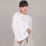 오버핏 16s 코튼 R넥 긴팔티셔츠 RCO-8A17 화이트