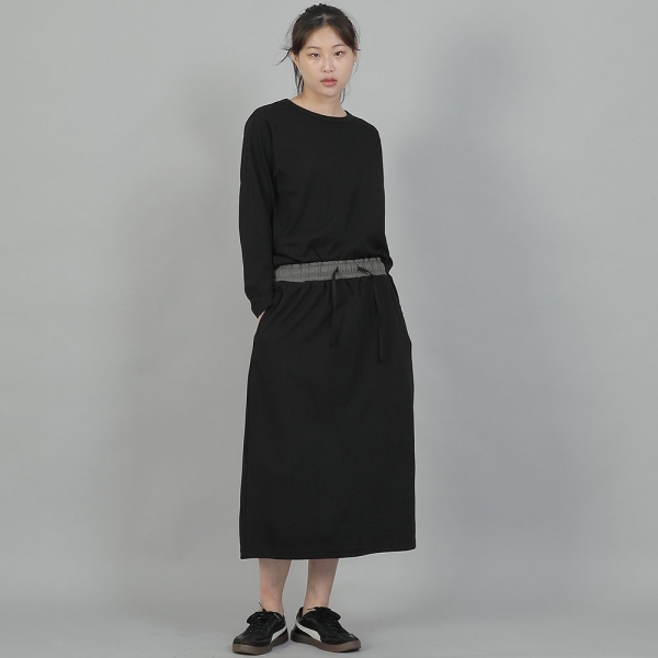 미니멀 소프트 R넥 긴팔티셔츠 MMS-8A14 블랙