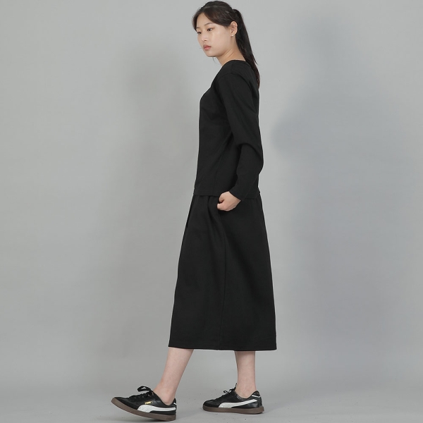 미니멀 소프트 R넥 긴팔티셔츠 MMS-8A14 블랙
