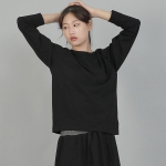 미니멀 소프트 R넥 긴팔티셔츠 MMS-8A14 블랙