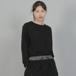 미니멀 소프트 R넥 긴팔티셔츠 MMS-8A14 블랙