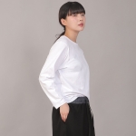 미니멀 소프트 R넥 긴팔티셔츠 MMS-8A14 화이트