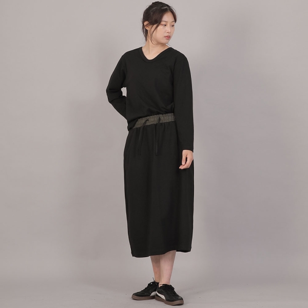 미니멀 소프트 V넥 긴팔티셔츠 MSV-8A16 블랙