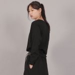 미니멀 소프트 V넥 긴팔티셔츠 MSV-8A16 블랙