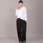 미니멀 소프트 V넥 긴팔티셔츠 MSV-8A16 화이트