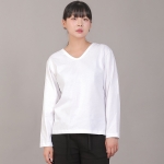 미니멀 소프트 V넥 긴팔티셔츠 MSV-8A16 화이트