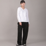 미니멀 소프트 V넥 긴팔티셔츠 MSV-8A16 화이트