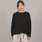 오버핏 소프트 R넥 긴팔티셔츠 RMR-8A18 블랙