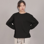 오버핏 소프트 R넥 긴팔티셔츠 RMR-8A18 블랙