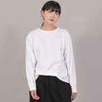 오버핏 소프트 R넥 긴팔티셔츠 RMR-8A18 화이트