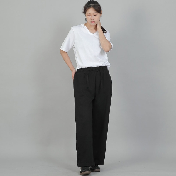 소프트 밴딩 와이드팬츠 ESB-384 블랙블랙