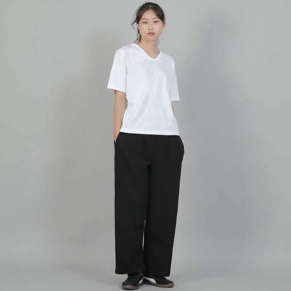 소프트 밴딩 와이드팬츠 ESB-384 블랙블랙