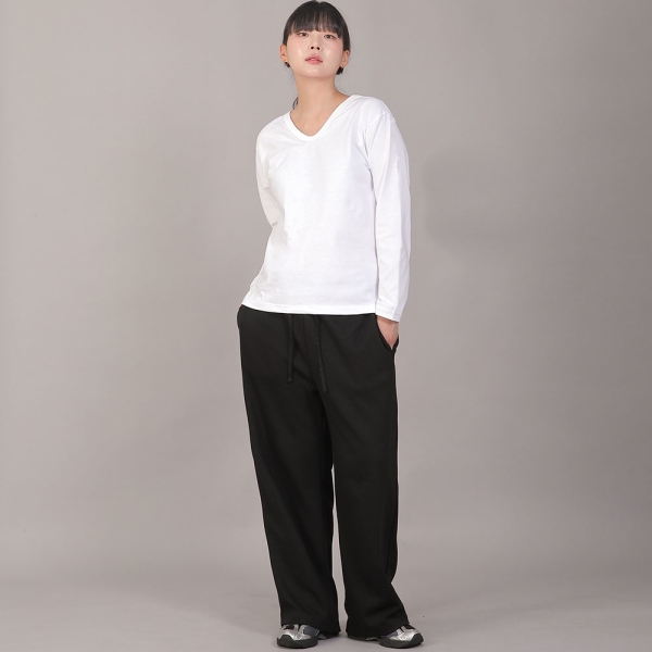 소프트 밴딩 와이드팬츠 ESB-384 카키블랙