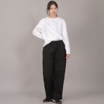 포켓리스 워크 밴딩 와이드팬츠 EWW-385 블랙