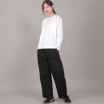 포켓리스 워크 밴딩 와이드팬츠 EWW-385 블랙