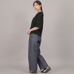 포켓리스 워크 밴딩 와이드팬츠 EWW-385 데님 라이트인디고