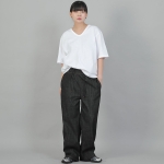 포켓리스 워크 밴딩 와이드팬츠 EWW-385 데님 블랙