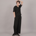 소프트 에센셜 기모 와이드팬츠 SEK-388 라이트인디고 블랙