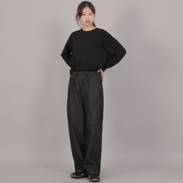 코어 와이드 밴딩팬츠 MWP-391 데님 블랙