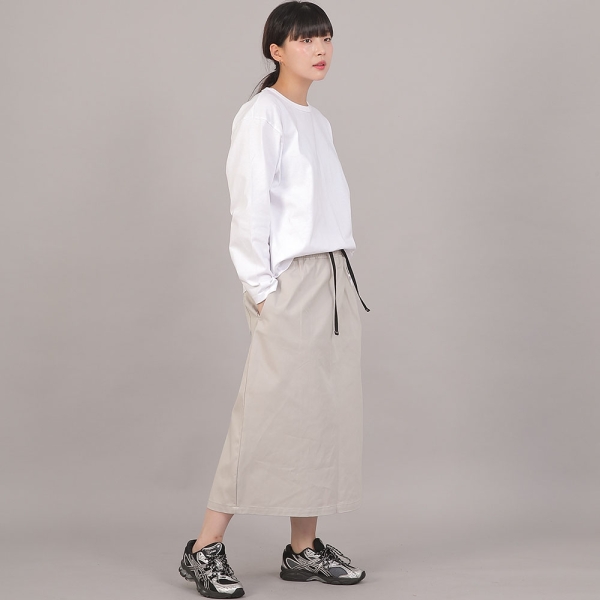 H라인 와이드 롱스커트 HWB-1313 오트밀