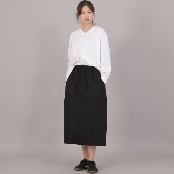 H라인 와이드 롱스커트 HWB-1313 블랙