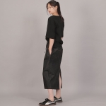 H라인 와이드 롱스커트 HWB-1313 데님 블랙