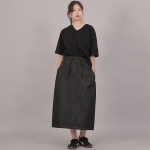 H라인 와이드 롱스커트 HWB-1313 데님 블랙