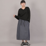 H라인 와이드 롱스커트 HWB-1313 데님 라이트인디고
