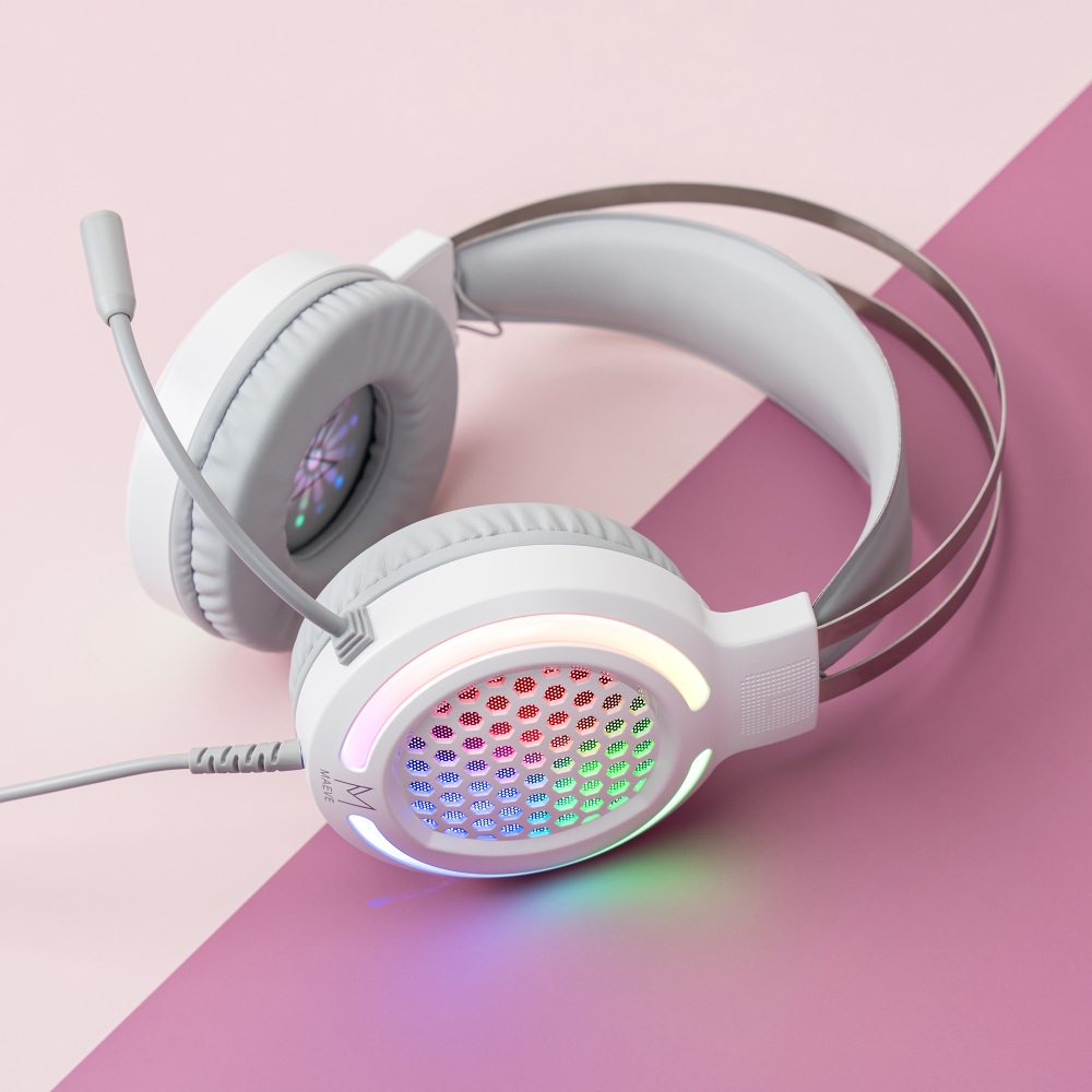 메이브 통풍잘되는 초경량 게이밍 헤드셋 USB 마이크 LED 메이브 M1