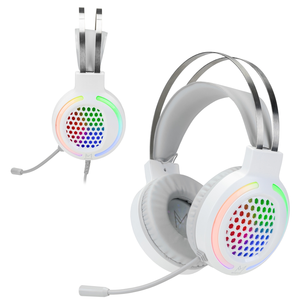 메이브 통풍잘되는 초경량 게이밍 헤드셋 USB 마이크 LED 메이브 M1