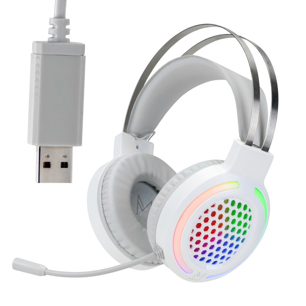 메이브 통풍잘되는 초경량 게이밍 헤드셋 USB 마이크 LED 메이브 M1