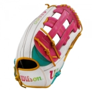 윌슨 A2000 1799 외야 야구 글러브 12.75인치 민트 화이트 핑크 WTA2024KR1799R6