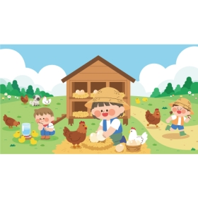 동물농장현수막 닭 병아리 023