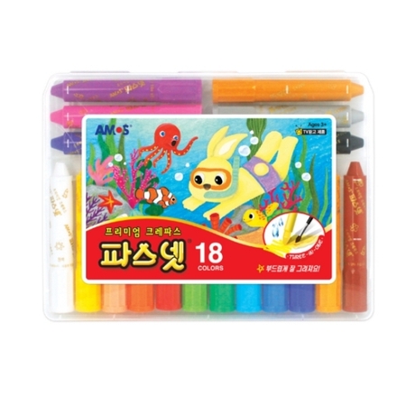 파스넷.프리미엄크레파스(18색).아모스