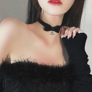 벨벳리본 실버방울 초커