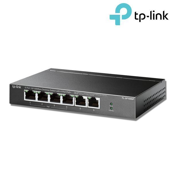 TP-LINK TL-SF1006P 100Mbps 5포트 POE 67W 스위칭허브 스위치 허브 L2 데스크탑 소호 SOHO